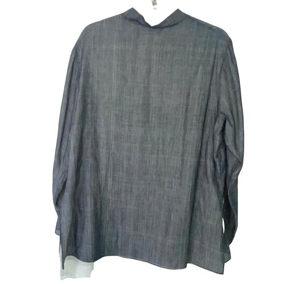 Nitya Womens Two Piece Set Jacket And Pants Suit Size 10 Gray Pure Cotton - Picture 4 of 16